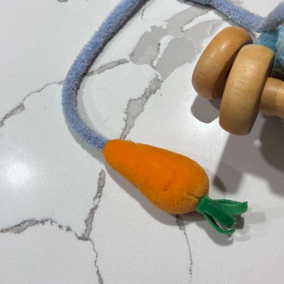 Baby GUND | Vintage Plush Horse Pull Toy Hook and Loop Wheels Carrot Handle - Picture 6 of 15